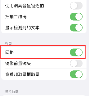 孝昌苹果手机维修网点分享iPhone如何开启九宫格构图功能 